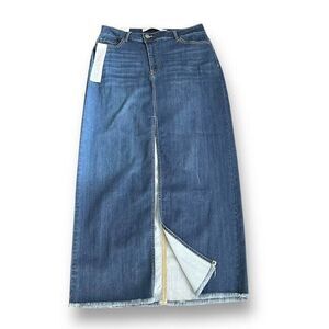 Tinseltown Skirt Women’s Juniors 11/30 Blue Front Slit Jean Maxi Asymmet…